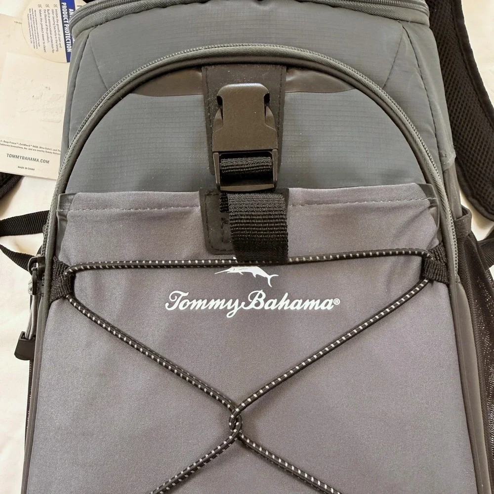 Tommy Bahama Backpack Cooler Gray 24 Can Deep Freeze‎ Insulation 16762440201 NEW